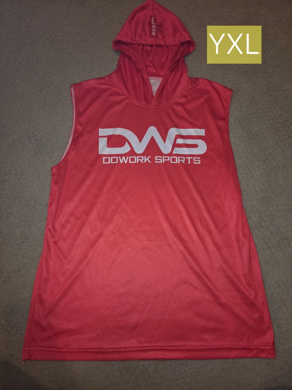 Boys YXL sleeveless hoodie red DOWORK sports